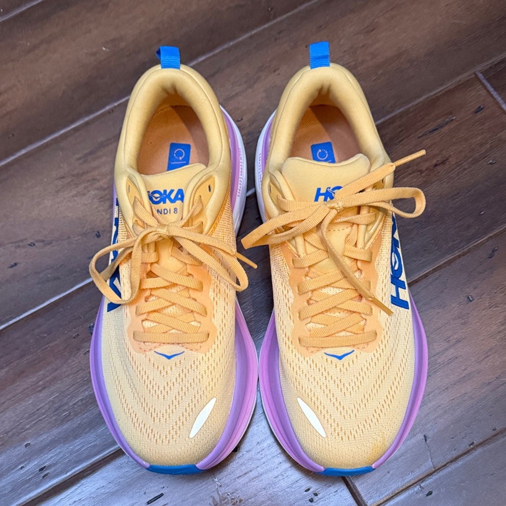 Hoka Vibrant orange and Pink Sneakers